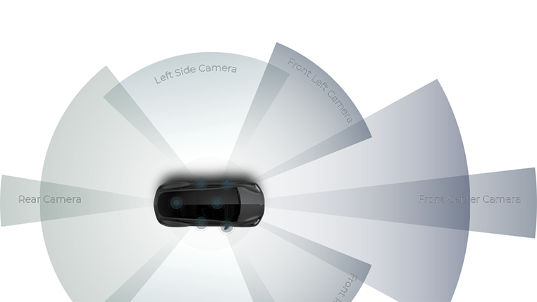 Image of automotive vehicle with sensors